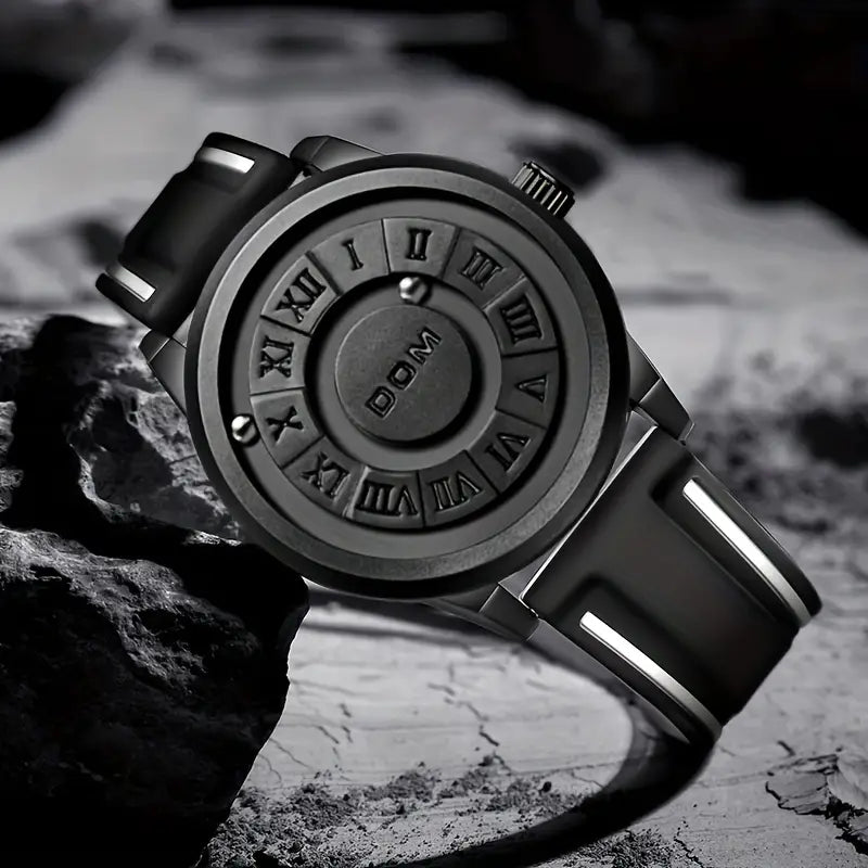 ⌚Montre Quartz DOM Noir ⚫ Magnétique Étanche 💎