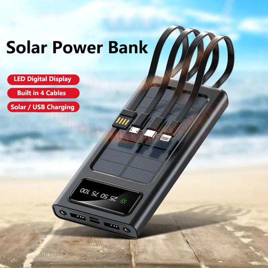 🔋 Batterie Solaire 10 000 mAh ⚡ | Recharge ton téléphone n’importe où, sans prise ! 🌞📱