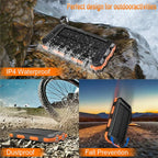 🔋 Batterie externe solaire 10 000 mAh avec double lampe LED – Chargeur portable idéal pour les voyages, le camping et les situations d'urgence. #TopPicks