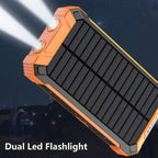 🔋 Batterie externe solaire 10 000 mAh avec double lampe LED – Chargeur portable idéal pour les voyages, le camping et les situations d'urgence. #TopPicks